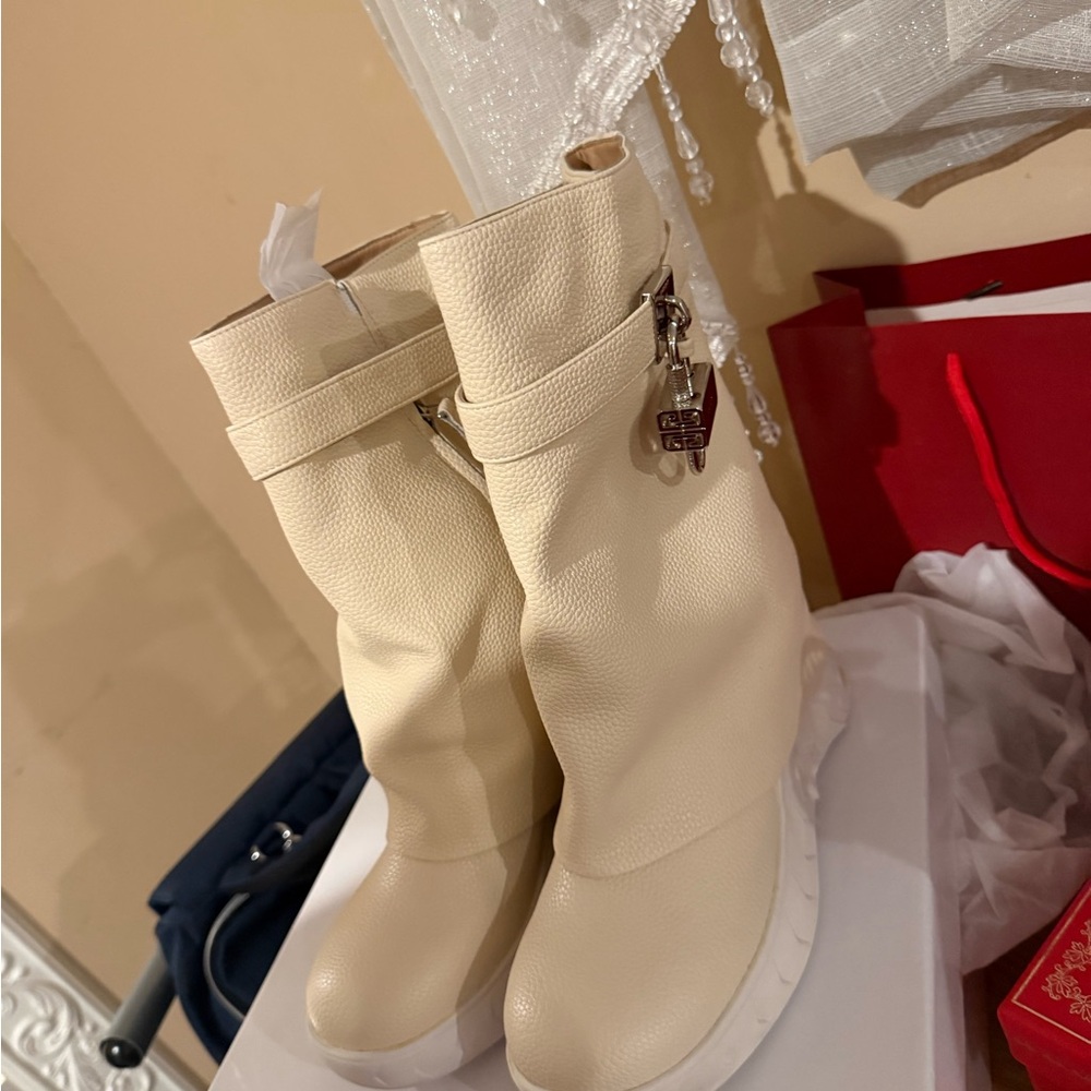 Givenchy shark lock ankle biker boot